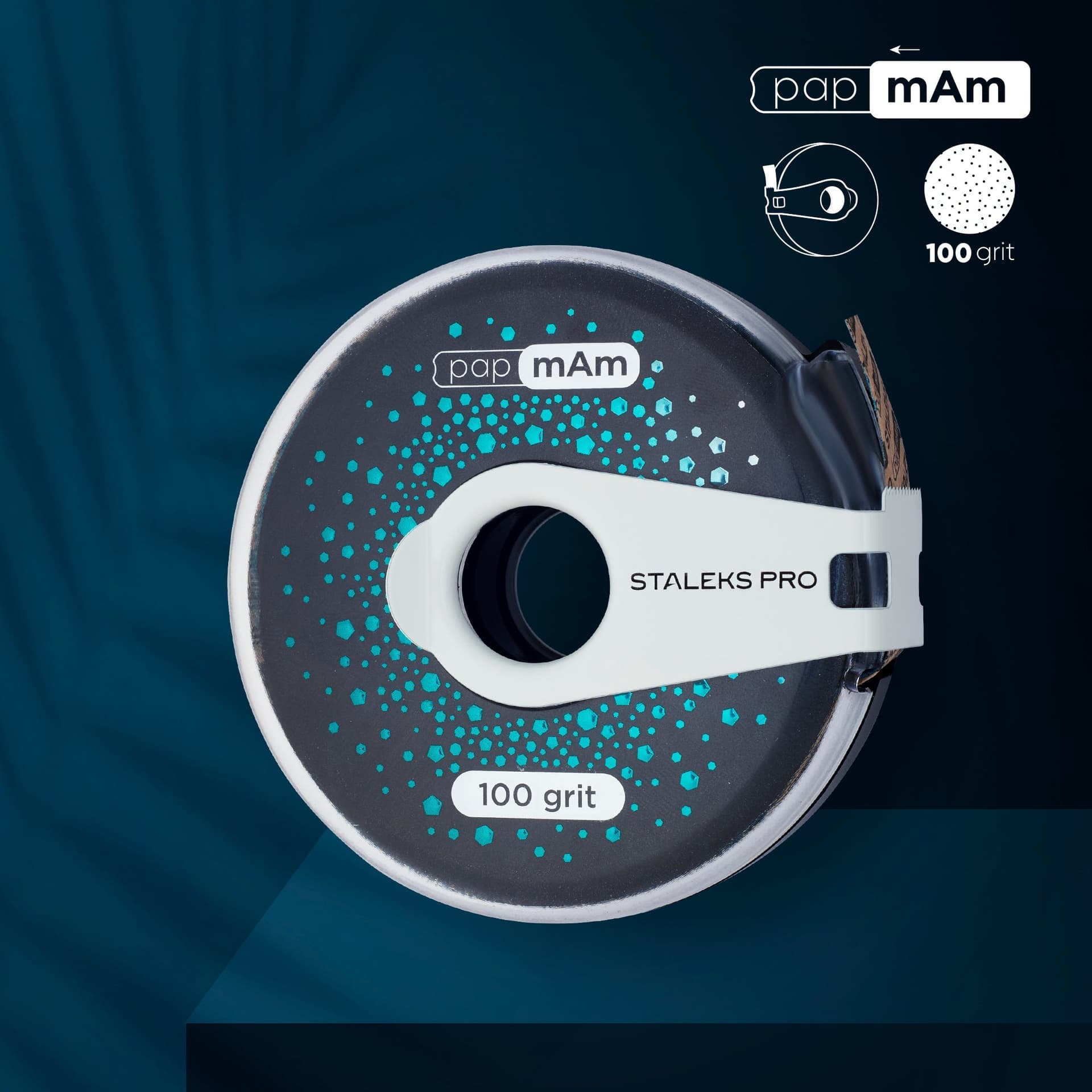 Disposable abrasive tape papmAm EXCLUSIVE in a plastic case